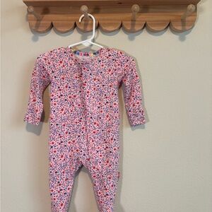 Magnetic Me Pink Floral Long-Sleeve Footie